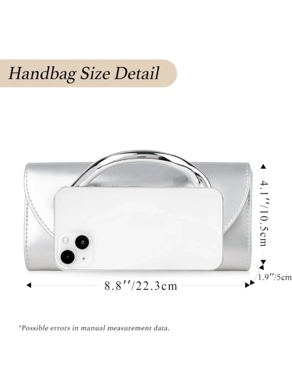 Chic Evening Clutch Purse for Women | Metal Handle & Chain Strap Bag